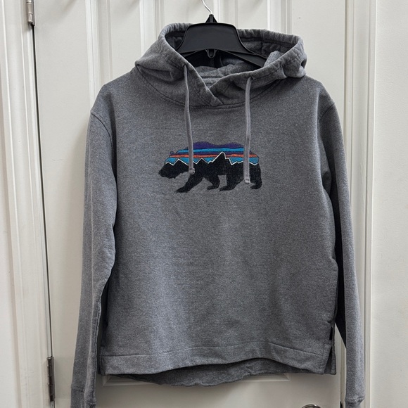 Patagonia Gray Hoodie with Bear Graphic - Picture 2 of 8